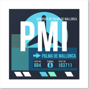 Palma de Mallorca (PMI) Airport // Sunset Baggage Tag Posters and Art